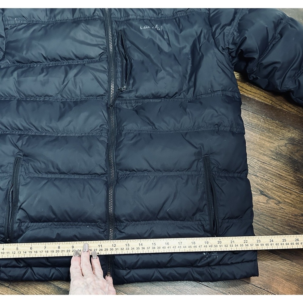 Cabelas 650 Fill Down Puffer Black Coat Full Zip and Pockets Size Large Tall Men - Picture 10 of 15